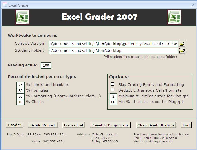 Excel Grader
