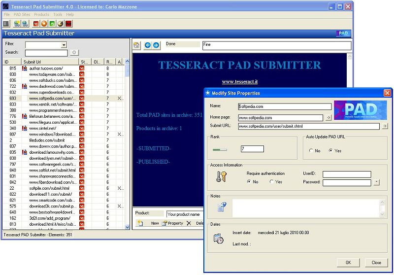 Tesseract PAD Submitter