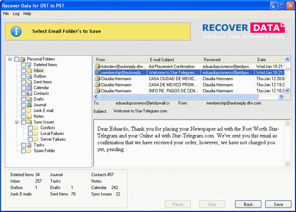 Recover mail from ost file outlook