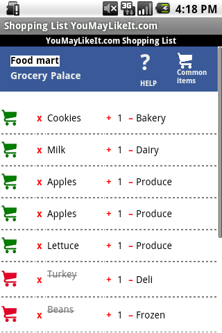YouMayLikeIt.com Shopping List (Android)