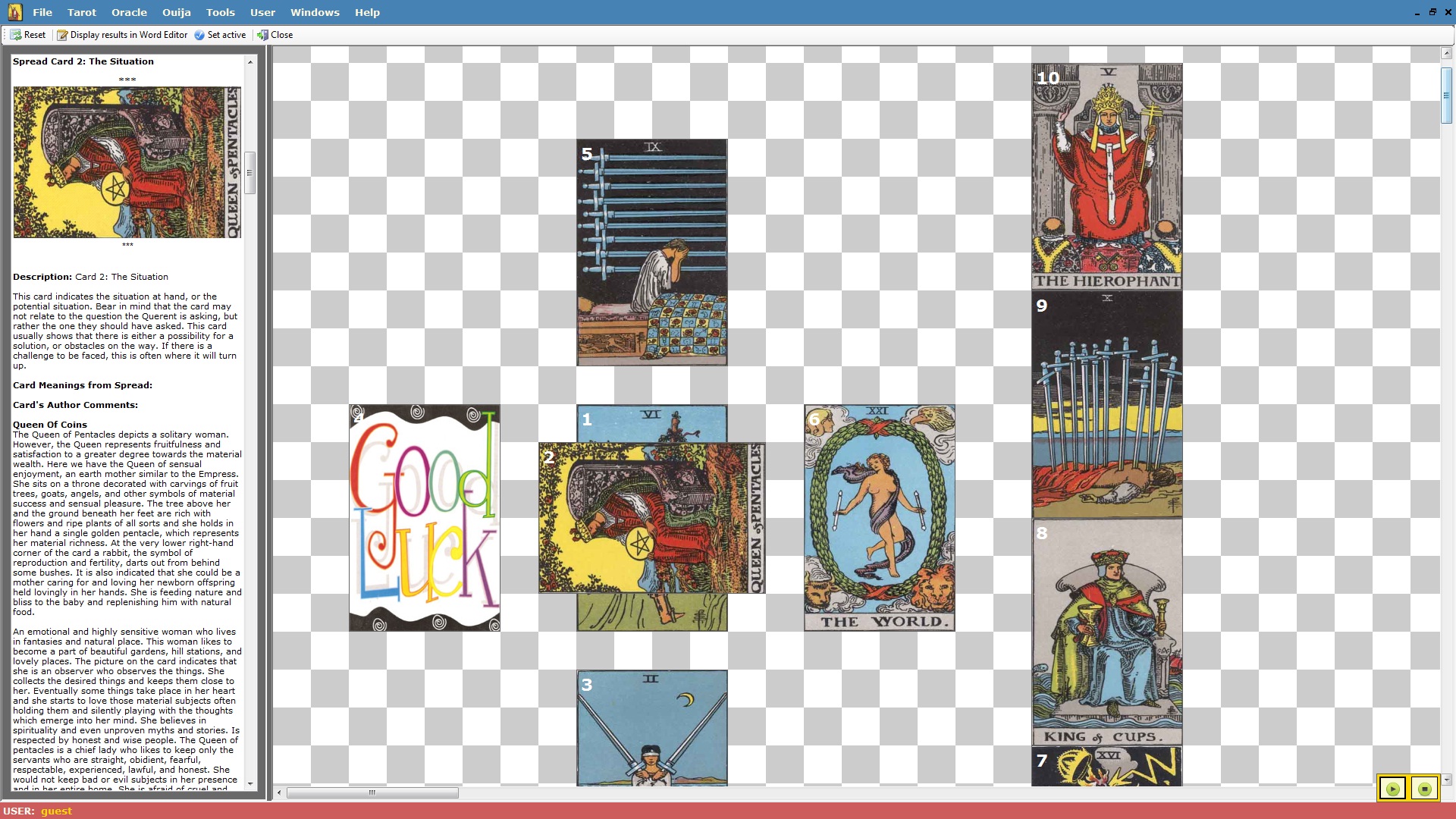 Edinamarry Free Tarot Software Version 3