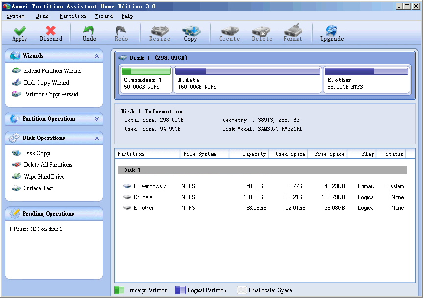 Aomei Partition Assistant Home Edition