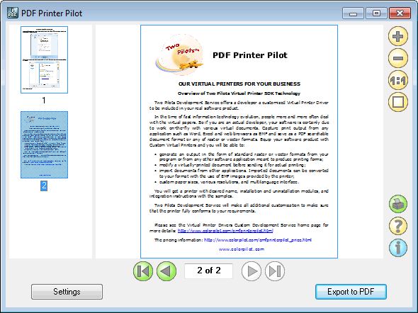 PDF Printer Pilot