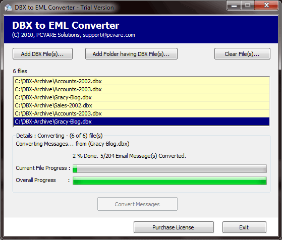 Export DBX to EML