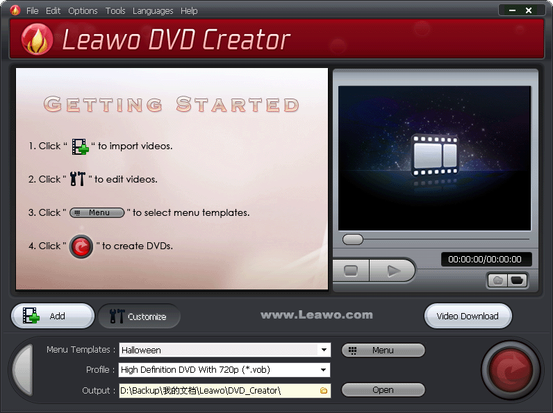 Leawo MP4 to DVD Converter