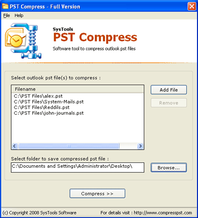 Compress Outlook PST