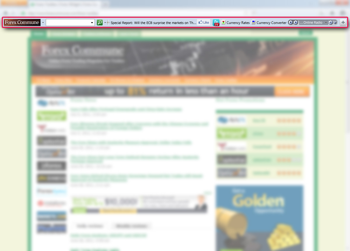 Forex news toolbar