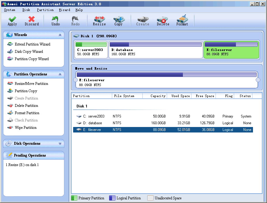 Aomei Partition Assistant Server Edition