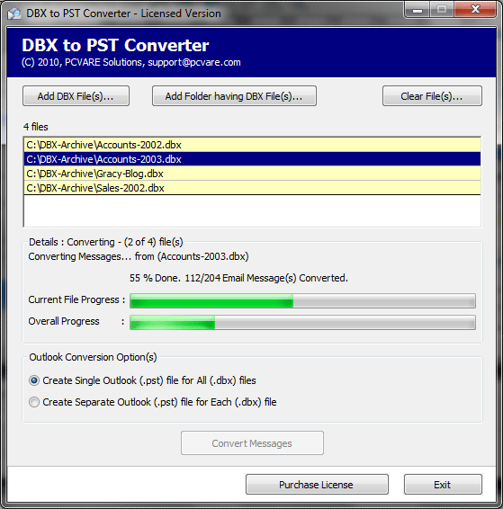 DBX File to PST File Converter