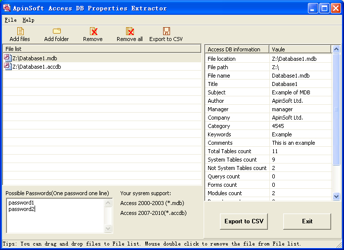 Software properties
