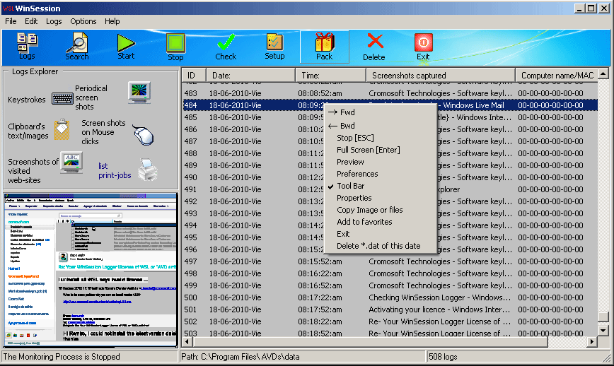 Software log