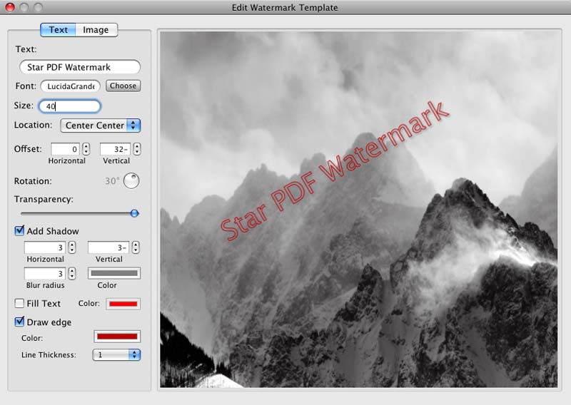 Star PDF Watermark for Mac