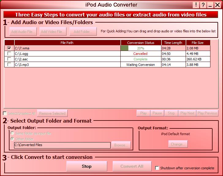 iPod Audio Converter Free SHDO