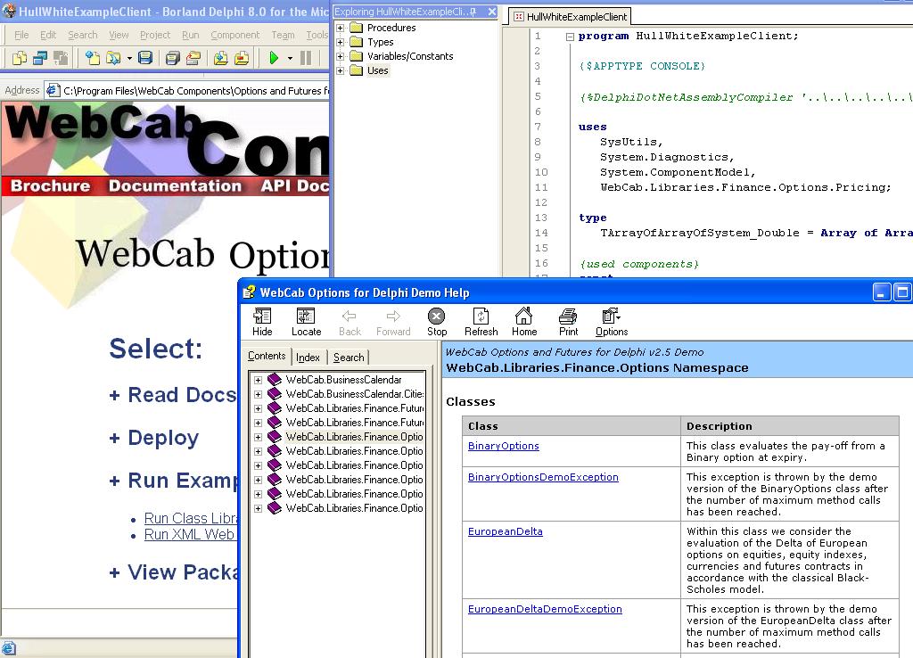 WebCab Options and Futures for Delphi