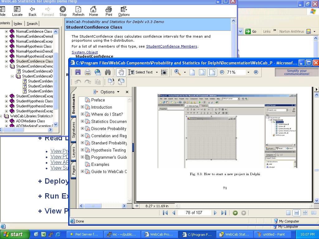 WebCab Probability and Stat for Delphi