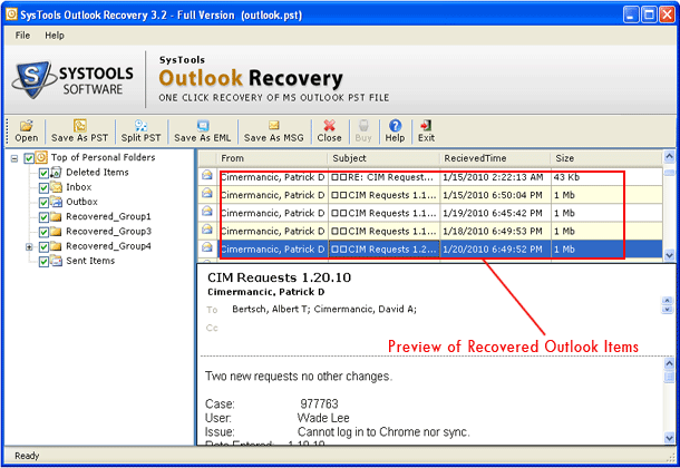 Recover Outlook Mail