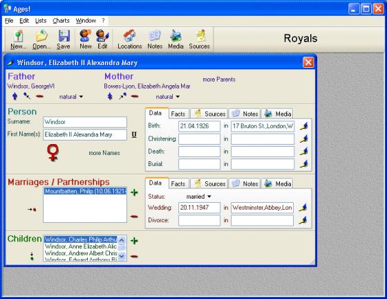 Ages! Family Tree Database 1.21 by Daub- Software Download