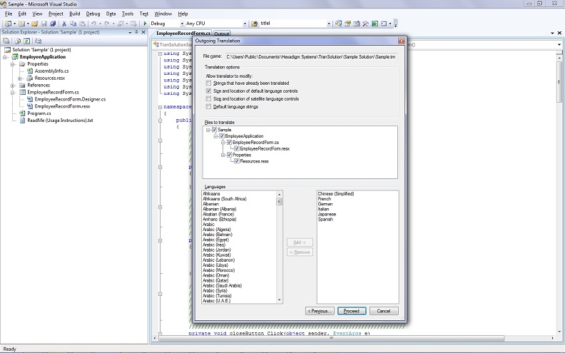 microsoft visual basic for applications localized