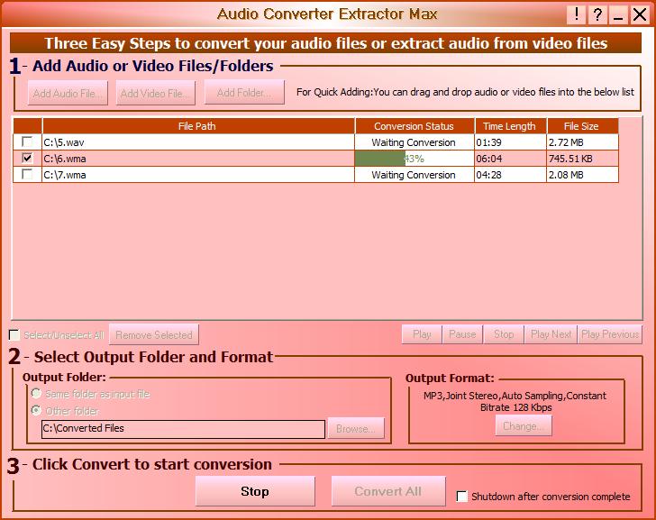 Audio Converter Extractor Max Free SHDO